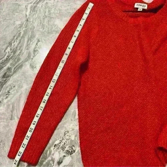 St. John's Bay Women's Size 1X Pullover Sweater  Red Long Sleeve Bright Threads - Picture 5 of 11